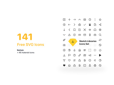 SVG icons for Sketch Libraries assets icon icon design icon set icons icons pack materialdesign sketch svg svg icons ui