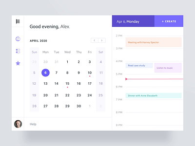 Calendar app interactions by Vishnu Prasad on Dribbble