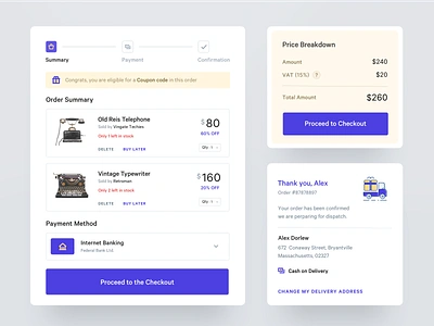 Ecommerce Widgets app components ecommerce ui ui design ux web