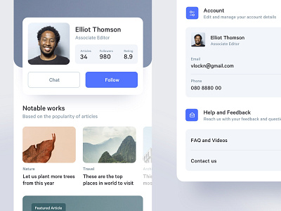 Profile and Settings by Vishnu Prasad on Dribbble