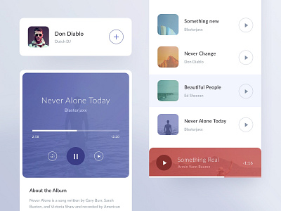 Minimal music app app minimal mobile music player playlist songs ui