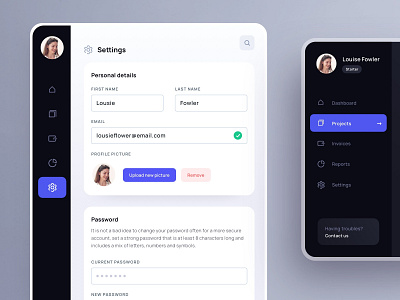 Projects and Settings by Vishnu Prasad on Dribbble