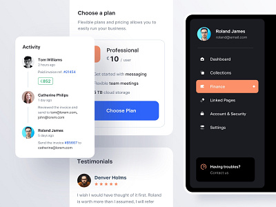 Components v3 activity components dark mode dark theme dashboad menu mobile navigation pricing testimonials ui ui kit ux