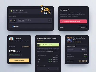 Booking Components booking coaching components edtech esports metafy mobile money payment purchase ui ux