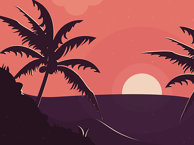 A Sunset Illustration design flat icon illustration minimal sunset ui ux vector vlockn