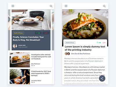 Food Blog android app article blog food material mobile news