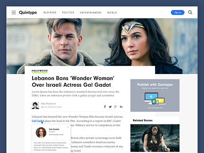 Article Page article design mockup story ui ux