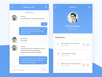 Mobile Chat Interface app chat design interface mobile ui ux