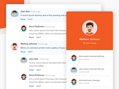 Group Chat and Profile app chat conversations design mockup profile ui user ux web