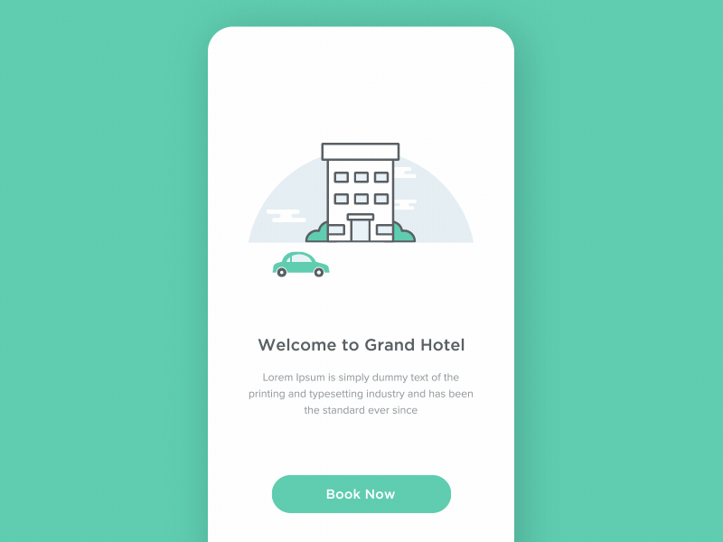 Hotel Onboarding aftereffects android animation app branding design hotel icon interaction minimal mobile motion onboarding slider ui ux vector vlockn website