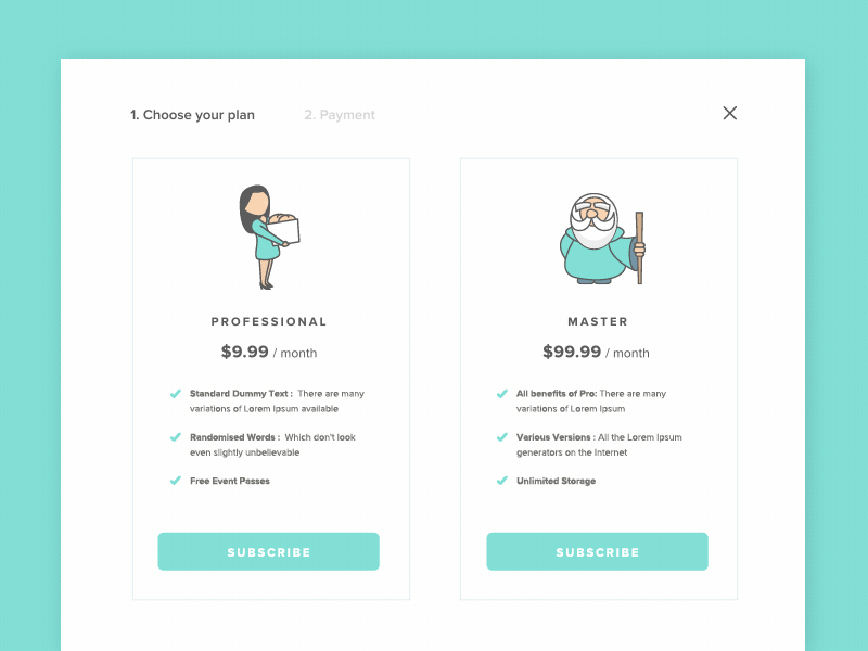 Payment Interaction dailyui checkout aftereffects motion animation plans design buy subscription ux ui payment