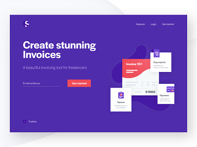 Invoice product marketing page