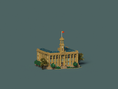 Public Building | Jianghanguan Custom House 3d architecture building design illustration lowpolyart magicavoxel museum pixel pixelart space typography voxel voxelart