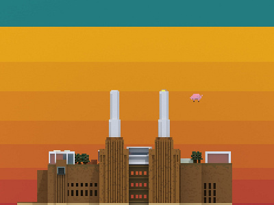 Public Building | Battersea Power Station 3d architecture building design illustration magicavoxel pixel space voxel