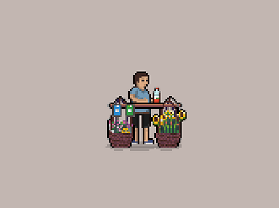 Pixel | Flower Hawker aseprite illustration pixel pixelart