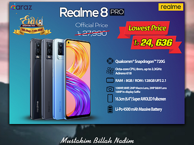 Product Design - Realme 8 Pro ad advertisment branding design graphic design productdesign