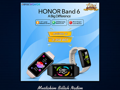 Product Design - Honor Band 6 ad advertisment branding design graphic design productdesign