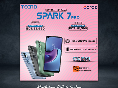 Product Design - Tecno Spark 7 Pro ad advertisment branding design graphic design productdesign