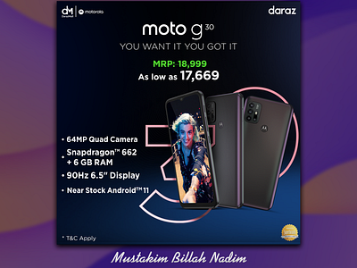 Product Design - Motorola Moto g30 ad advertisment branding design graphic design productdesign