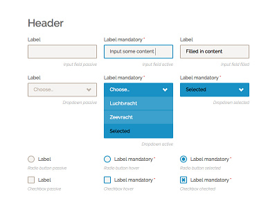 Form UI Elements button checkbox dropdown elements field form input radio ui