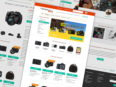 Fotolux webshop design process camera checkout photo shop product overview responsive shopify ui ux webshop website