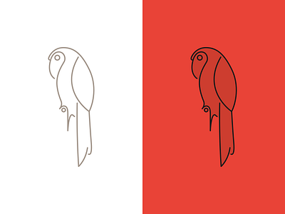 Simplified Parrot bird icon lines logo parrot simple smart