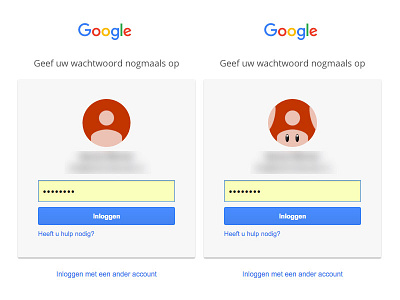 Google default avatar or power up Super Mario?
