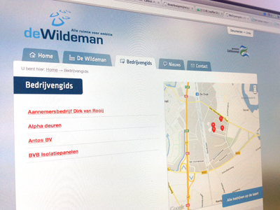 Lookandfeel website Wildeman gmaps tabs website