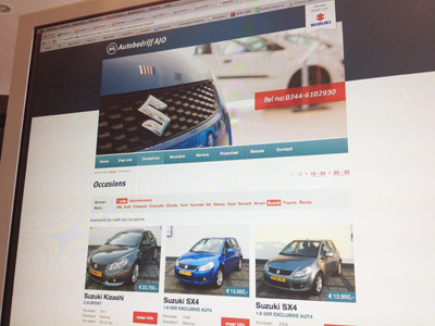 Lookandfeel website Suzuki dealer filter occasion ui website