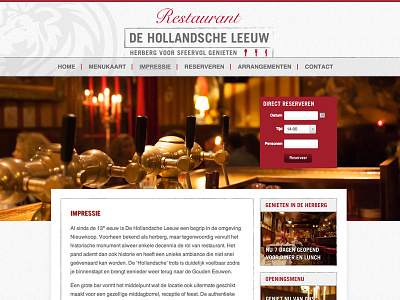 Shot Lookandfeel Hollandscheleeuw lookandfeel restaurant website