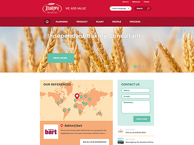 Website for a bakery consultancy company