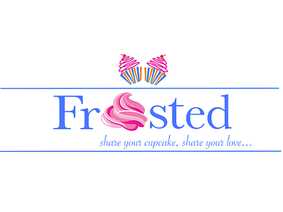 Frosted: Cupcake logo branding design illustration logo ui