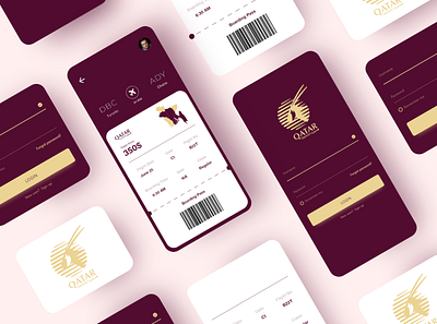 Qatar Airways Boarding app 3d animation app branding design fly emirates graphic design icon illustration logo motion graphics qatar airways ui