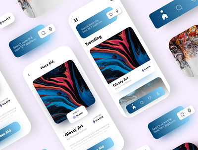 NFT Marketplace 3d animation app branding crypto design graphic design icon illustration logo meta nft ui