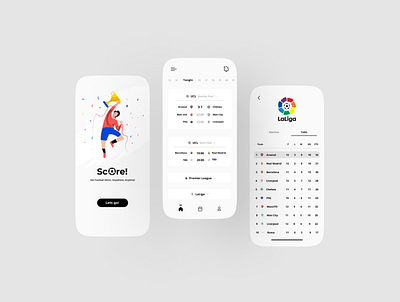 Football Score App 3d animation app app design branding design graphic design illustration logo mobile app ui ui design ui ux vector