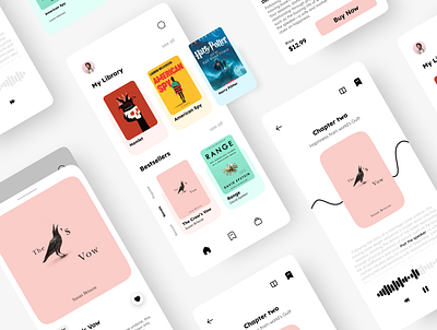 Book App app apple audiobook book books google graphic design ios read reading ui