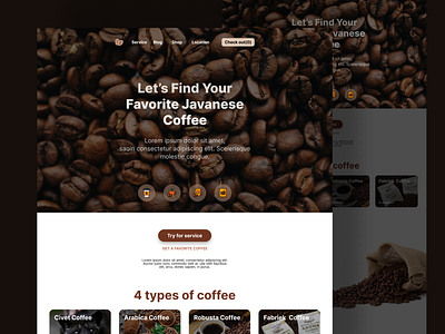 Javanese Coffee Landing Page app dashboard design homepage landingpage ui ux web