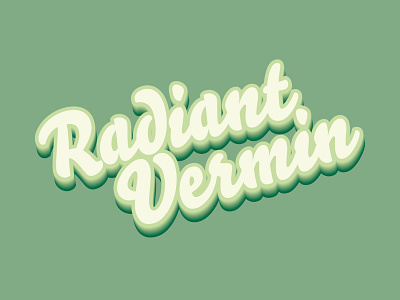 Radiant Vermin title option 50s brush script font graphic design identity logo perspective poster poster design typography vector