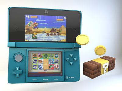 Nintendo 3DS Render 3ds cinema 4d mario nintendo nintendo 3ds