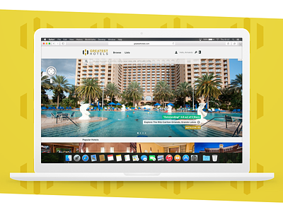 Greatest Hotels Homepage hotel luxury macbook pro mockup photoshop sketch tourism travel web design