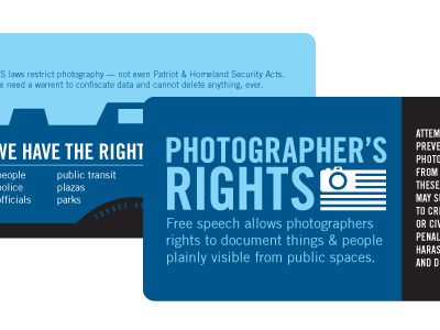Photographer's Rights card photography politics print rights wip