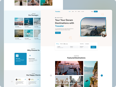 Travel Landing Page UX/UI Design digital figma home page design landing page travel ui ui design ui template ui ux ui ux design website design website template