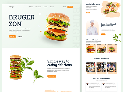 Burger landing page 2021trend burger landing page design digital figma homepage design landing page design landingpage ui ui design ui trend ui ux ux ux design web design website design website templae