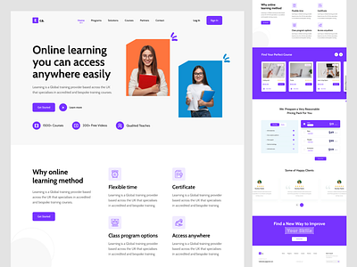 E-learning landing page