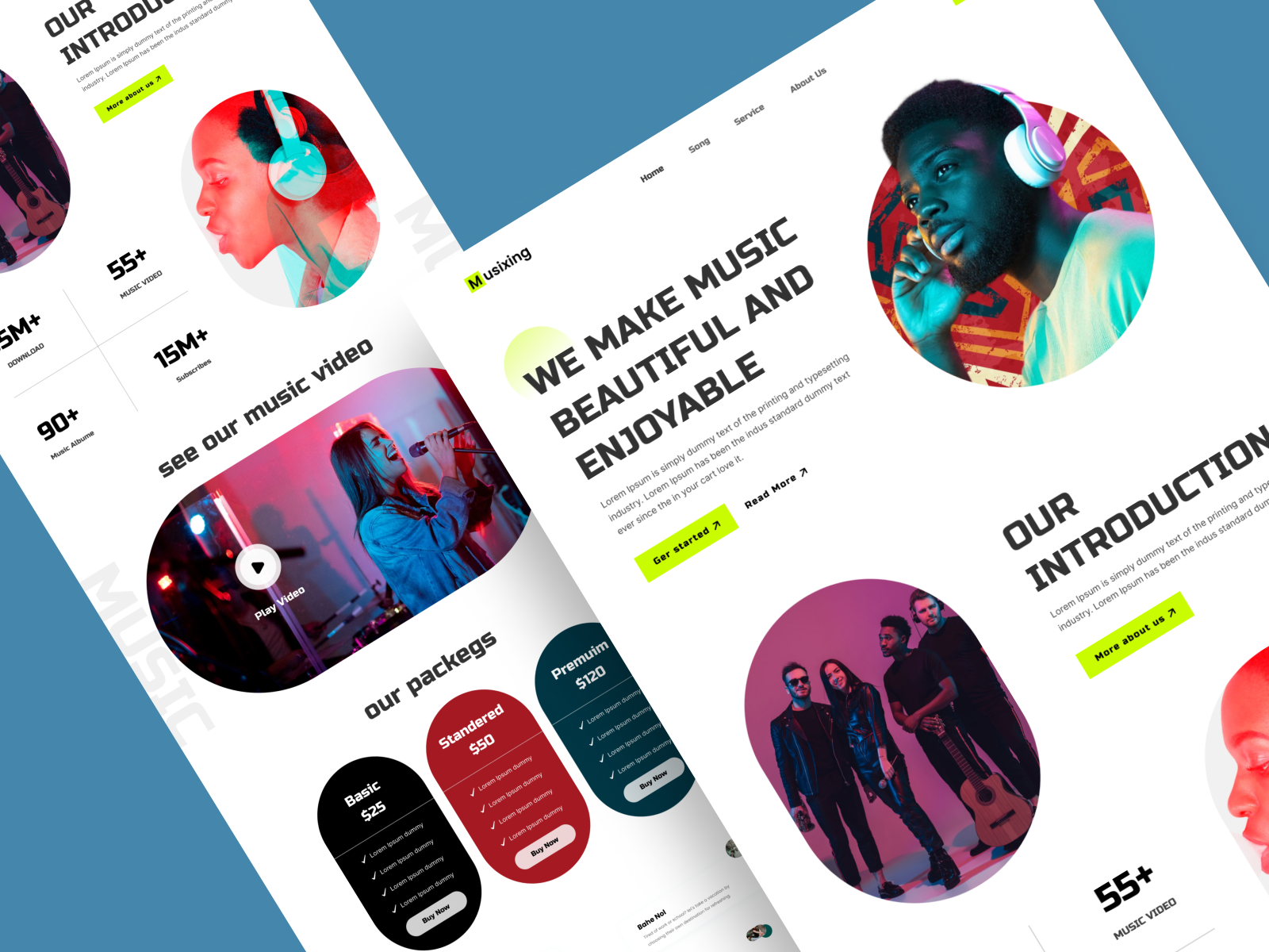 Music Website/Landing Page Design by Shariyar Sakib on Dribbble