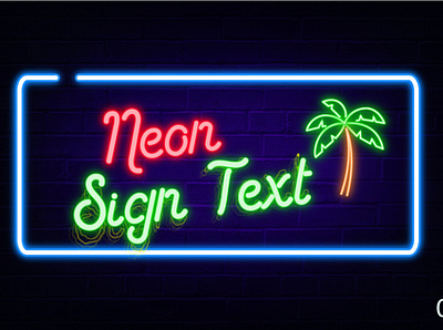 Neon Style for your design 3d neon 3d text branding design graphic design illustration light logo mockup design neon neon design neon effect neon logo neon sign text effects text logo
