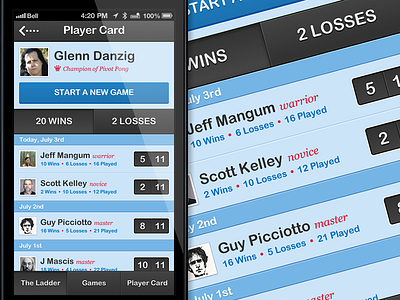 Ping Pong Scoring App app games ios iphone leaderboard mobile ping pong scoring
