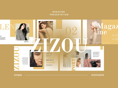 Zizou magazine presentation branding clean design graphic design presentation ui ux