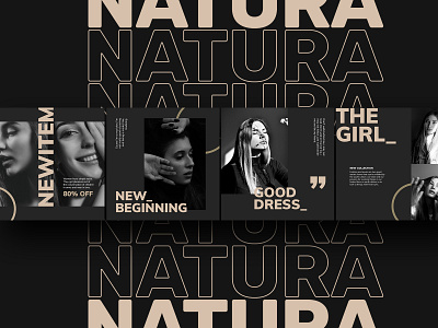 Natura dark instagram post branding clean design graphic design instagram presentation