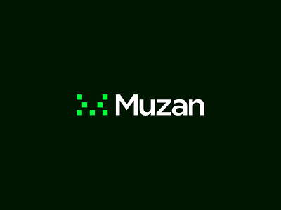 Muzan Tech AI Logotype / Identity ai brand branding company design graphic identity logo logos logotype m minimal minimalist modern muzan programming security tech technology wordmark